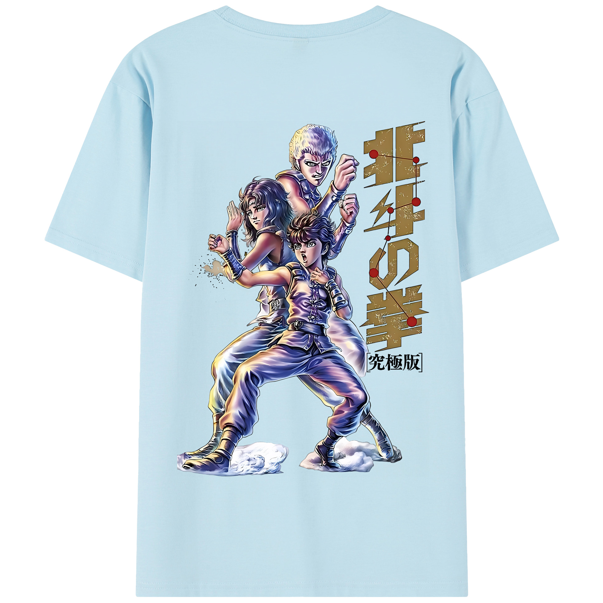 （画像用） 北斗の拳 Fist of the North Star 綿100％半袖Tシャツ（背面プリント）
